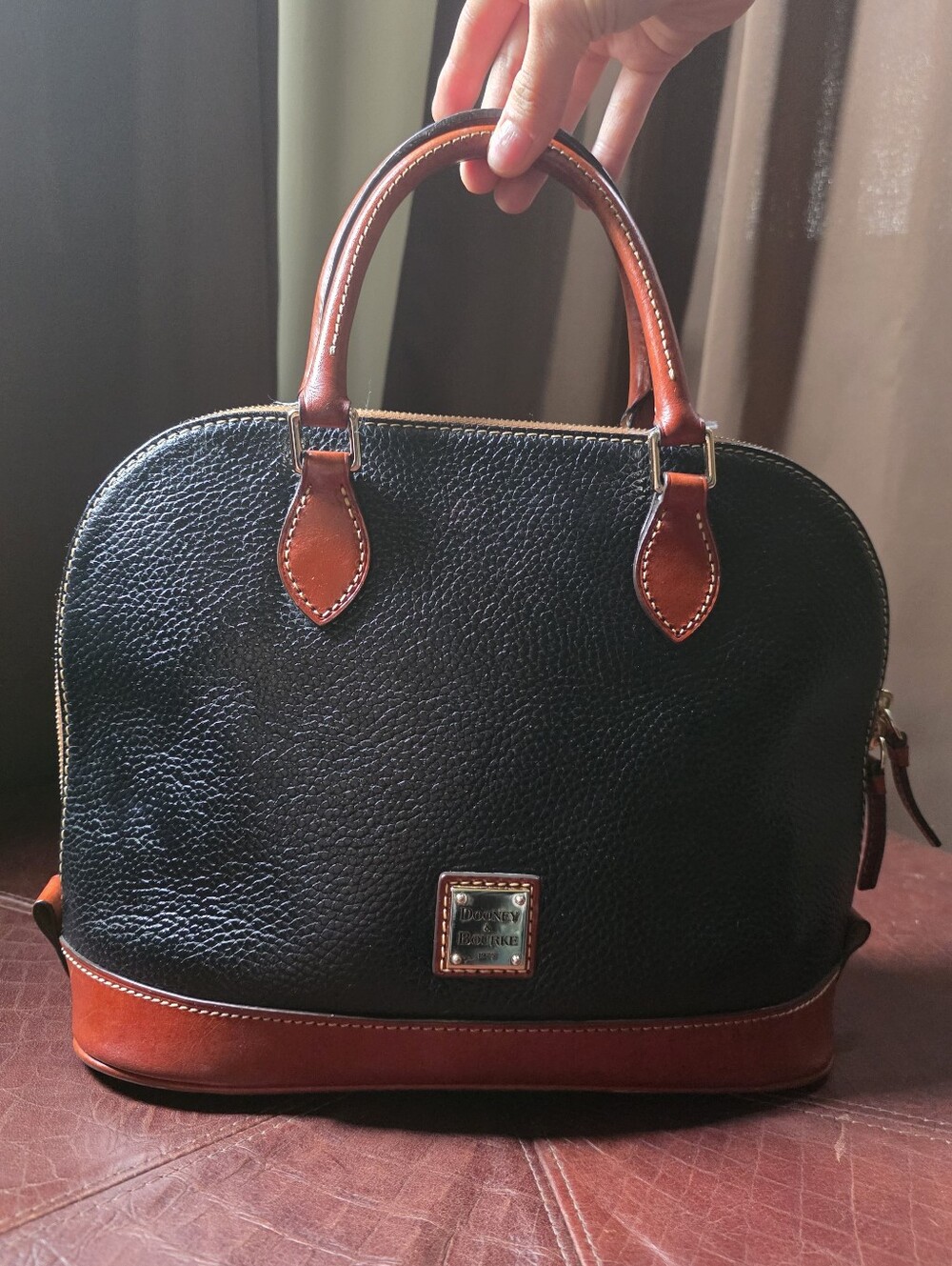 Dooney & Bourke Pebble Grain Leather Zip Zip Satchel